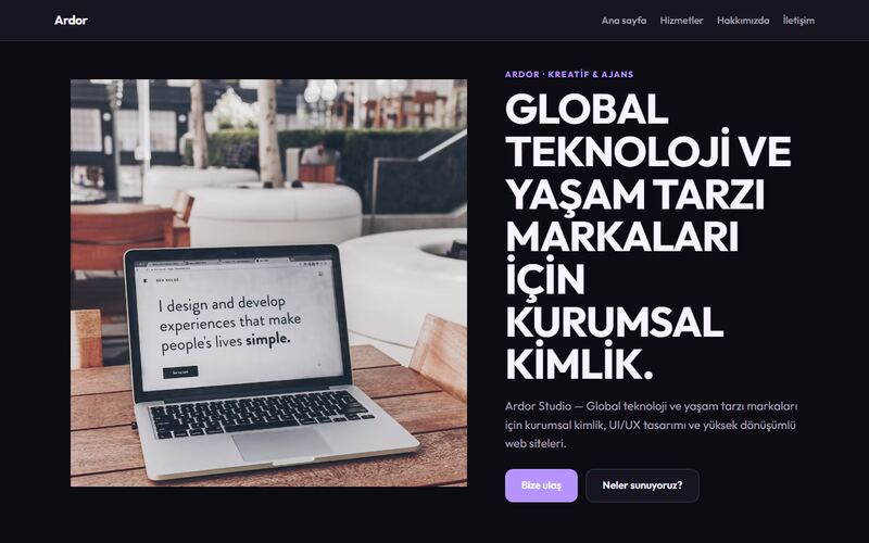 Ardor örnek sitesi