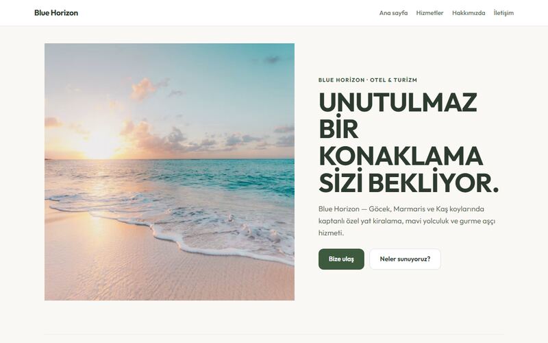 Blue Horizon örnek sitesi