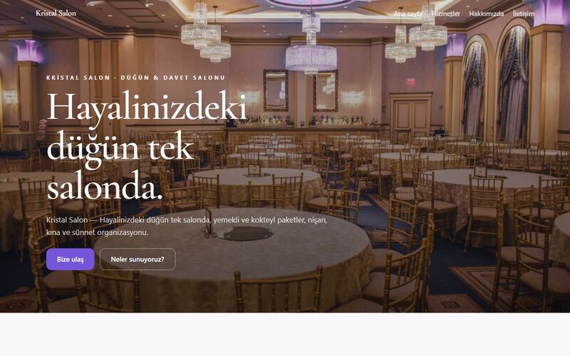 Kristal Salon örnek sitesi