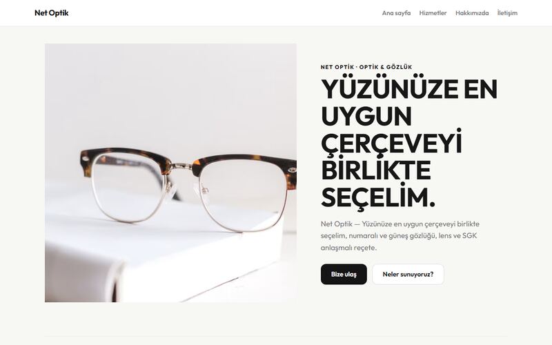 Net Optik örnek sitesi