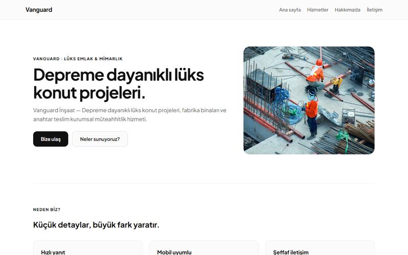 Vanguard örnek sitesi